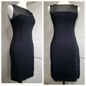 L'AGENCE Sleeveless Bejeweled Mesh Sheath Dress Business Casual Cocktail Dress 4